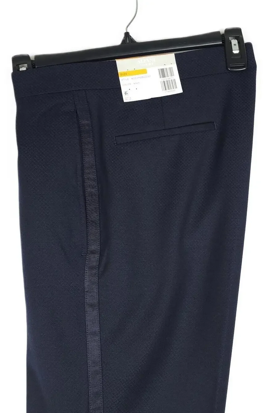 Alfani Mens Slim Fit Tuxedo Dress Pants 30x32 Navy Solid Diamond Grid Stretch